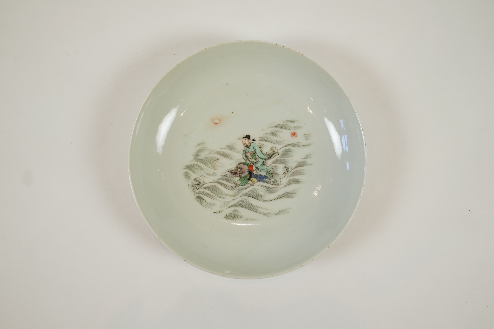 A Chinese famille verte dish, Xuande mark but later